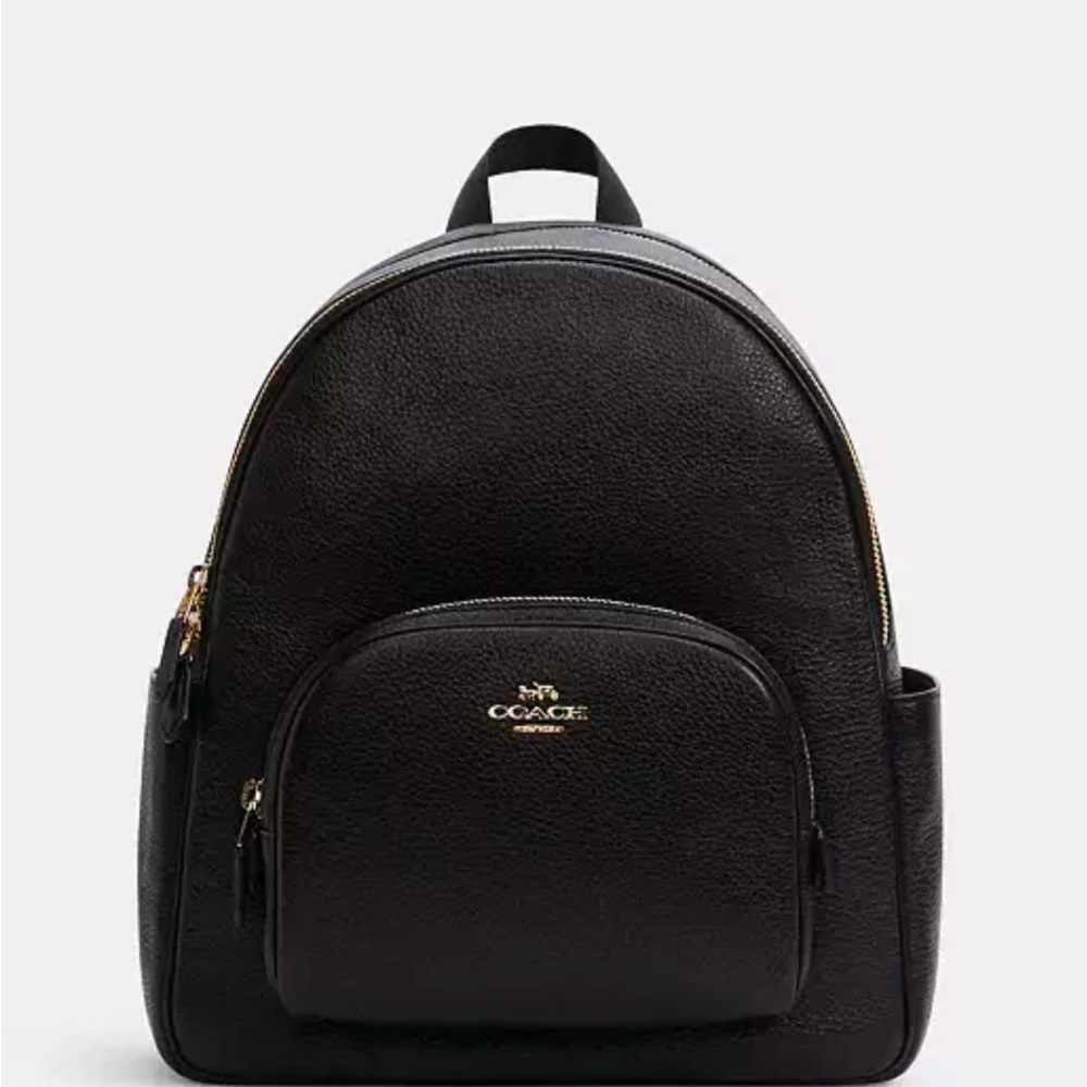 Coach Black Leather Backpack